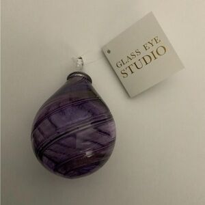 Glass Eye Studio Hand Blown Purple Tear Drop Ornament - NWT